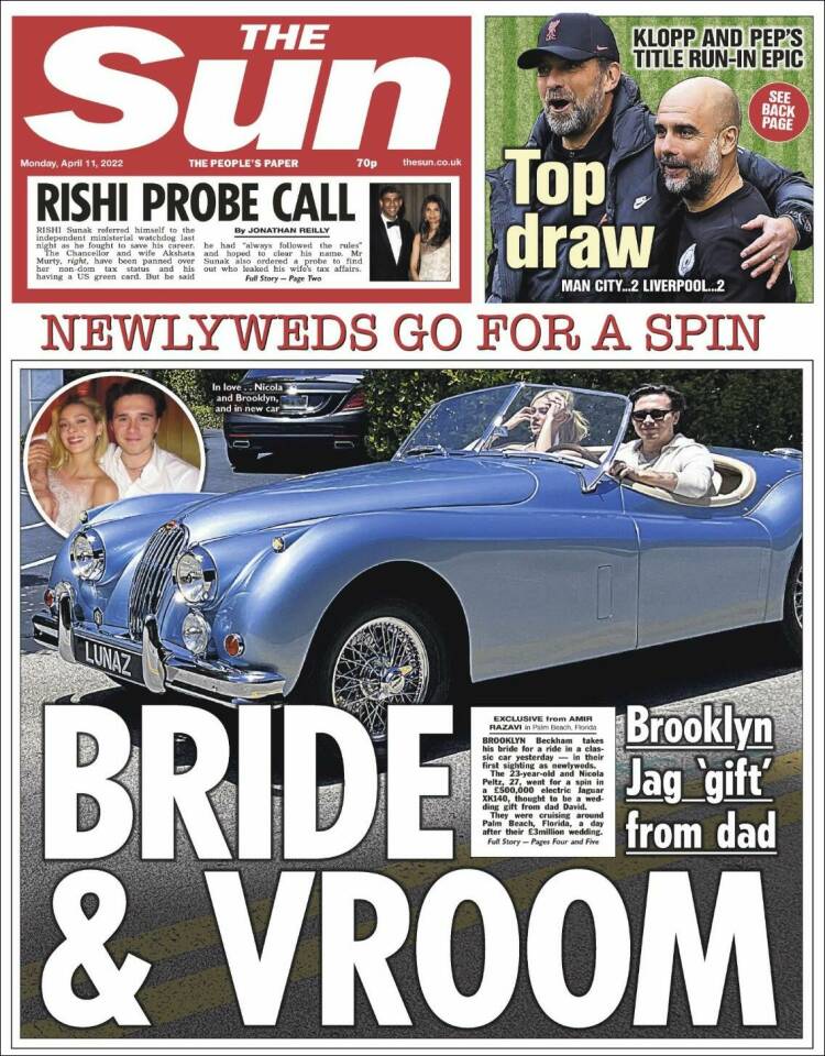 Portada de The Sun (Reino Unido)