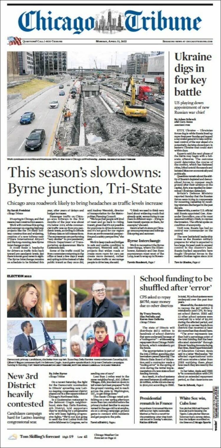 Portada de Chicago Tribune (USA)