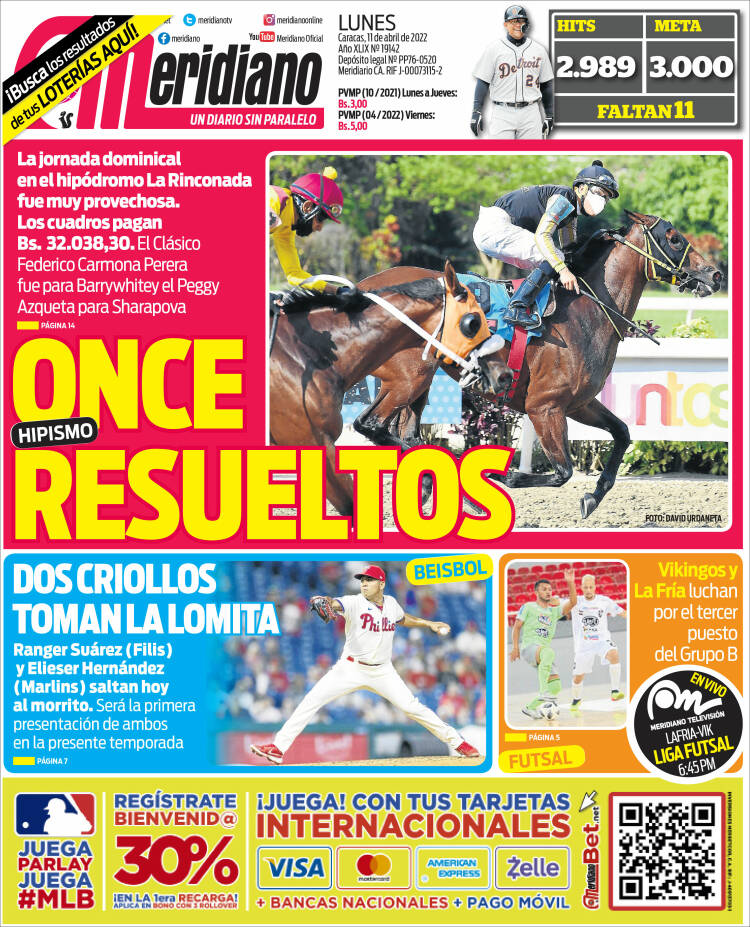 Portada de Meridiano (Venezuela)