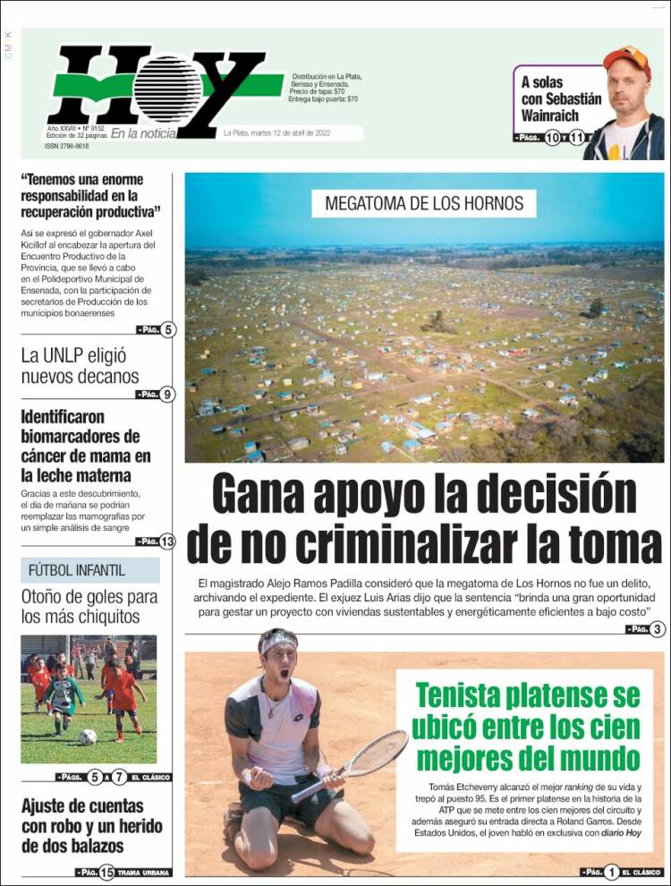 Portada de Diario Hoy (Argentina)