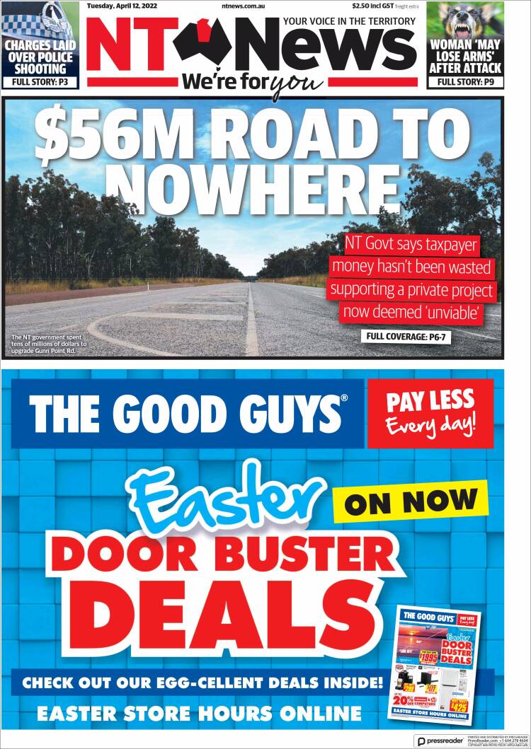 Portada de Northern Territory News (Australia)