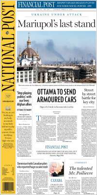 Portada de The National Post (Canada)