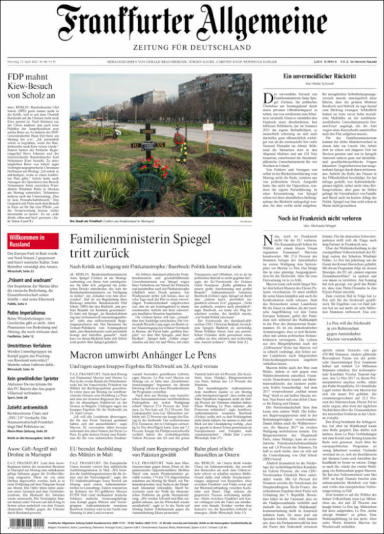 Portada de Frankfurter Allgemeine (Alemania)