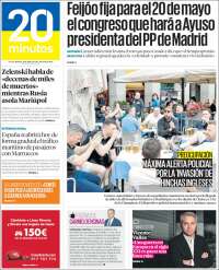 Portada de 20 Minutos - Madrid (Spain)