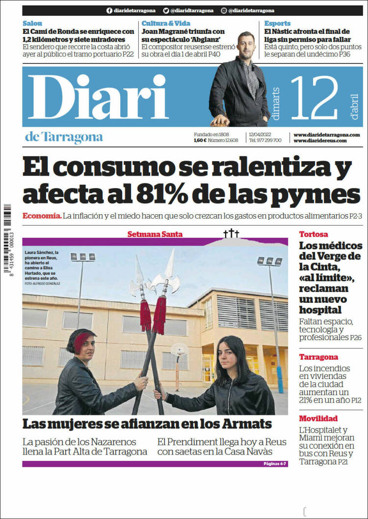 Portada de Diari de Tarragona (Spain)