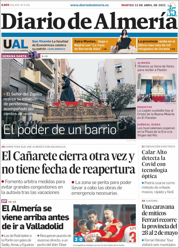 Portada de Diario de Almería (Spain)