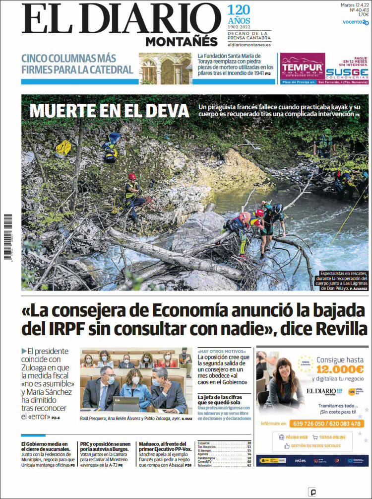 Portada de El Diario Montañés (Spain)