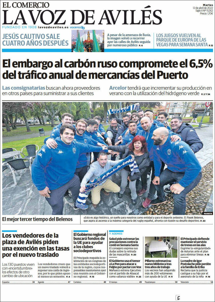 Portada de El Comercio - Avilés (Spain)