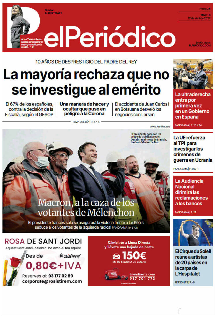 Portada de El Periódico (Spain)