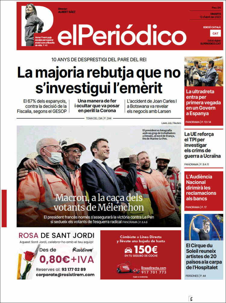 Portada de El Periódico de Catalunya (Spain)