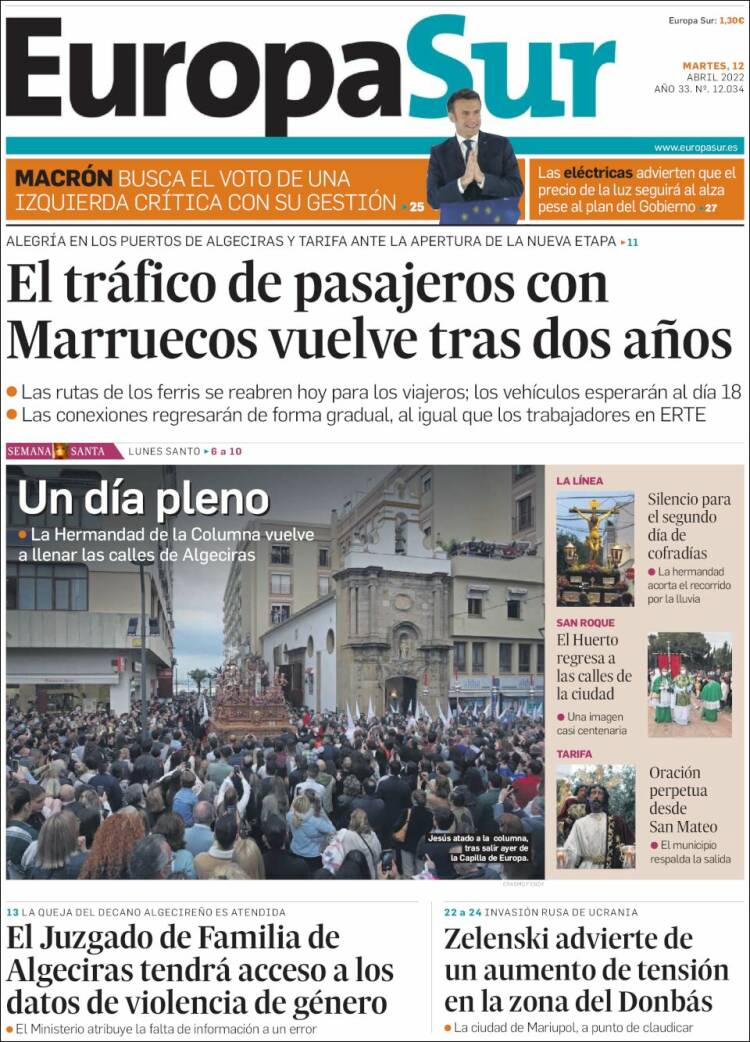 Portada de Europa Sur (Spain)