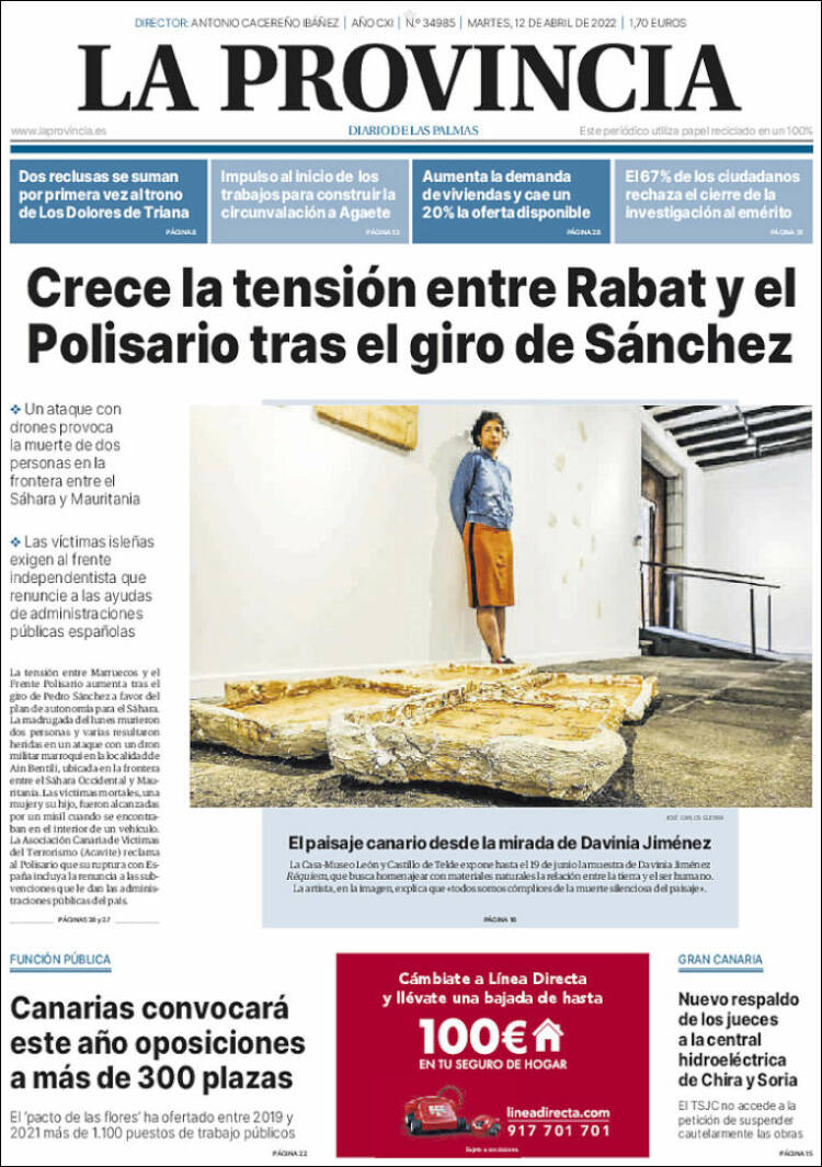 Portada de La Provincia (Spain)