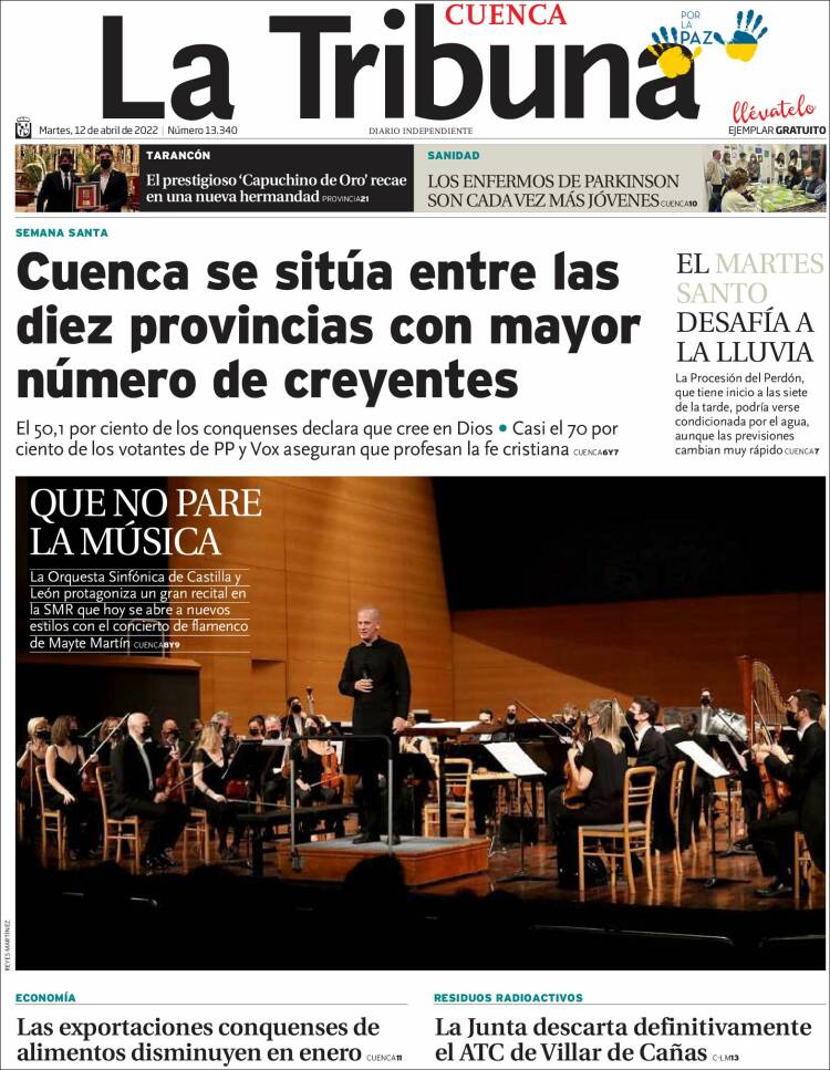 Portada de La Tribuna de Cuenca (Spain)