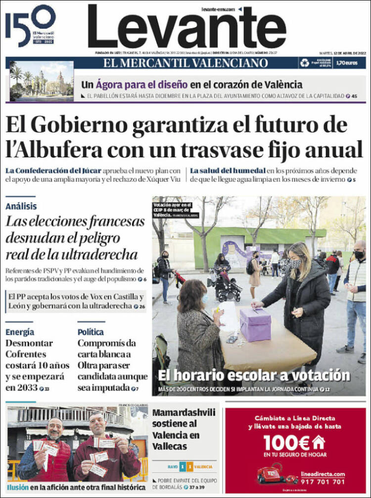 Portada de Levante (España)