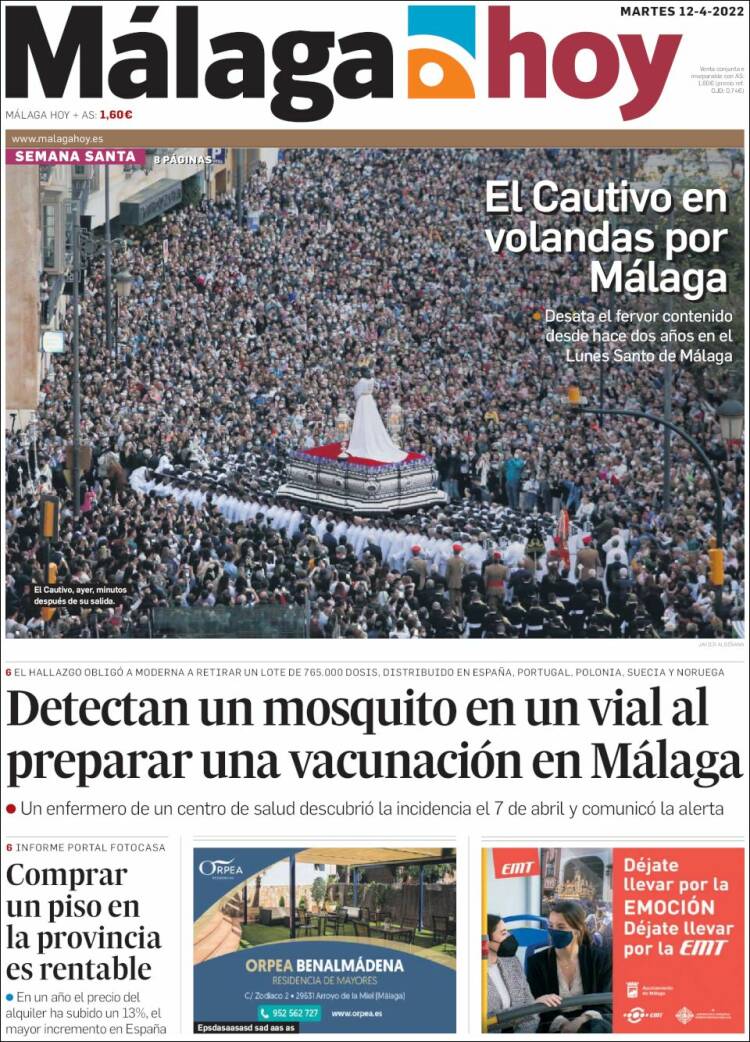 Portada de Málaga Hoy (Spain)