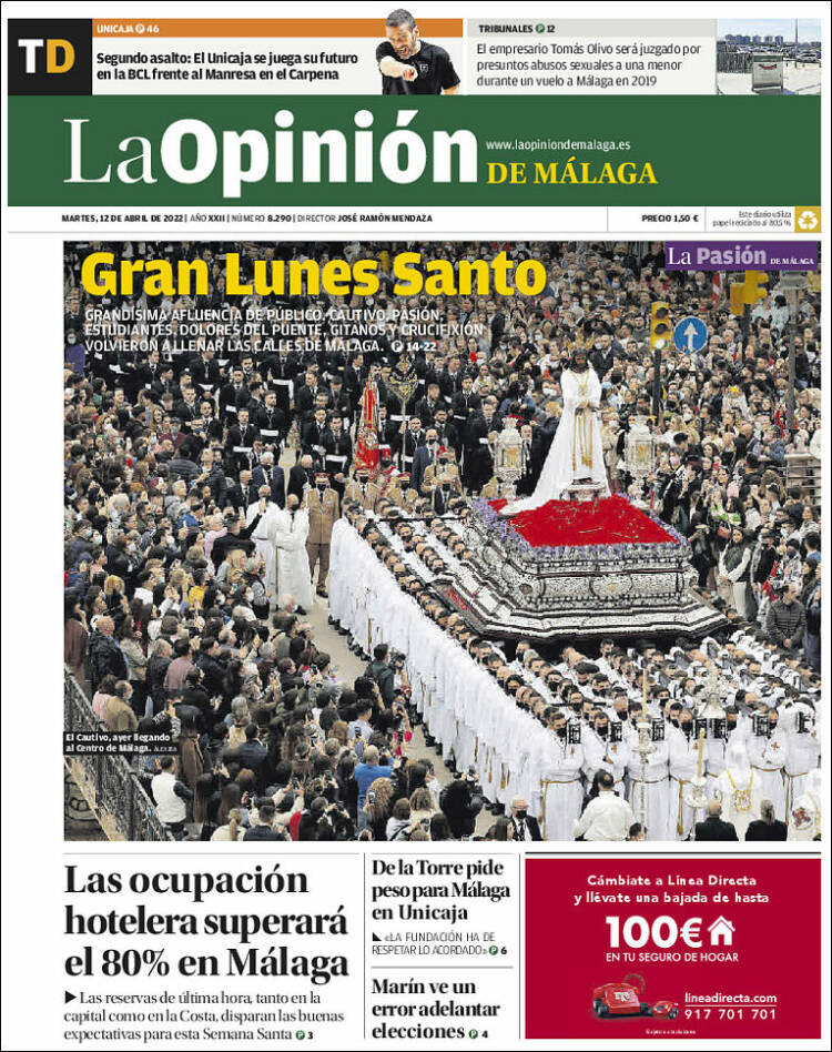 Portada de La Opinión de Málaga (Spain)