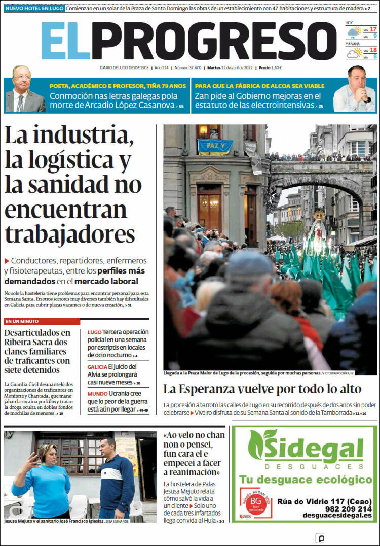 Portada de El Progreso (Spain)