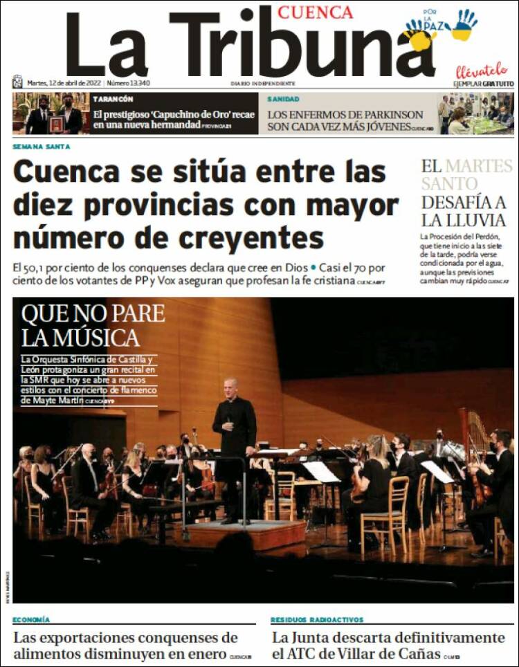 Portada de La Tribuna de Cuenca (Spain)