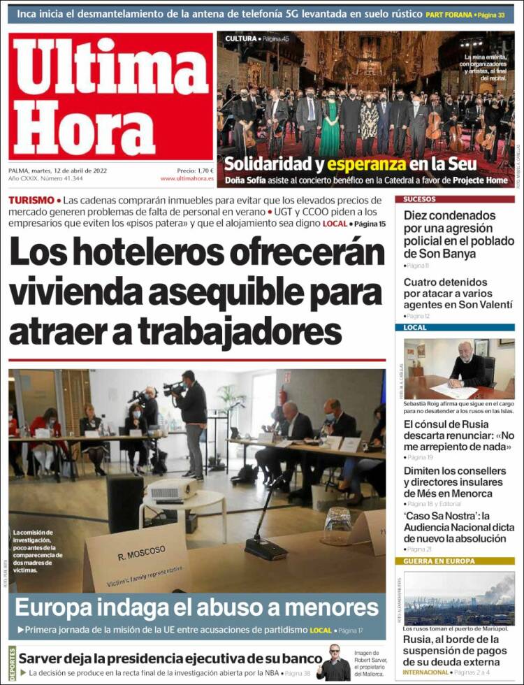 Portada de Última Hora (Spain)