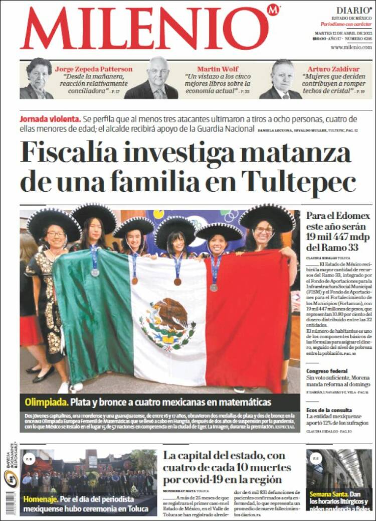 Portada de Milenio - Estado de México (M&eacute;xico)