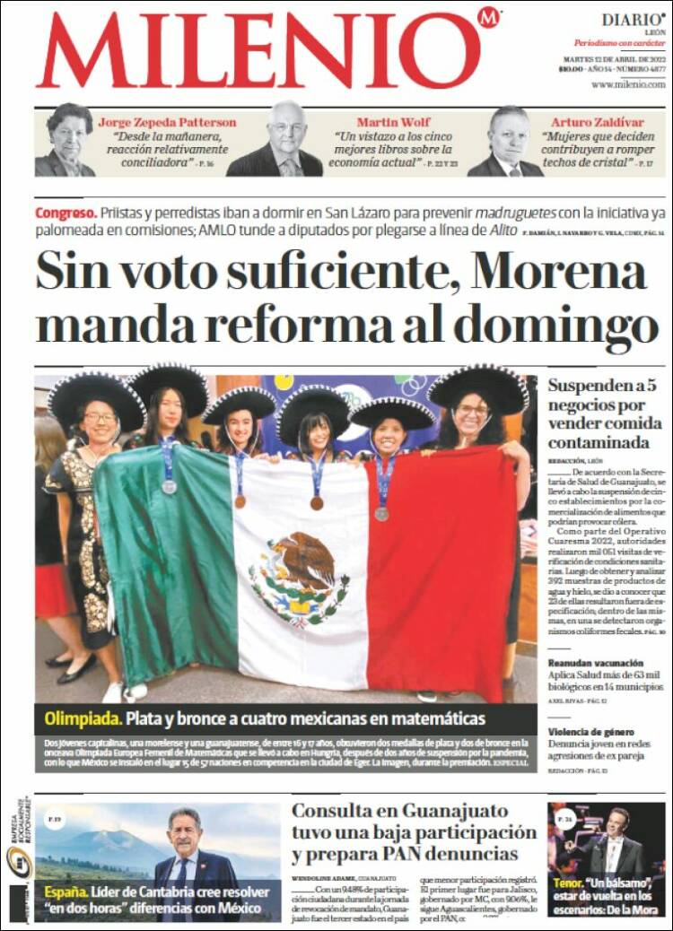 Portada de Milenio de León (M&eacute;xico)