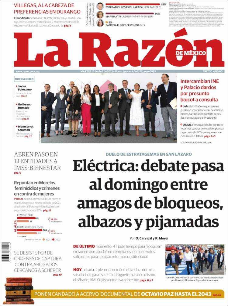 Portada de La Razón (M&eacute;xico)