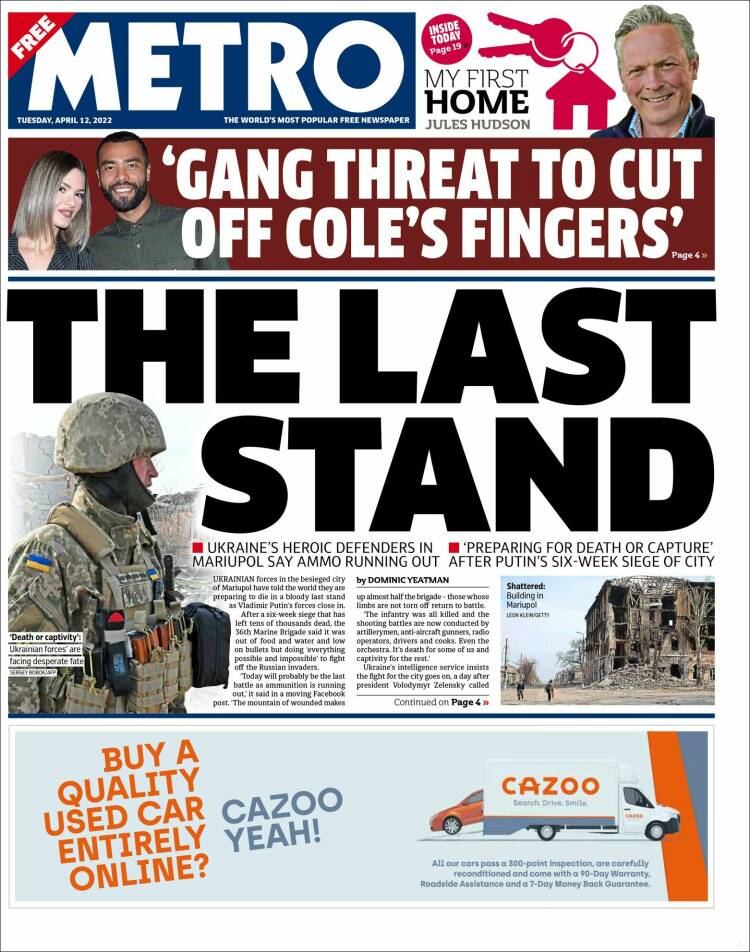 Portada de Metro (Reino Unido)