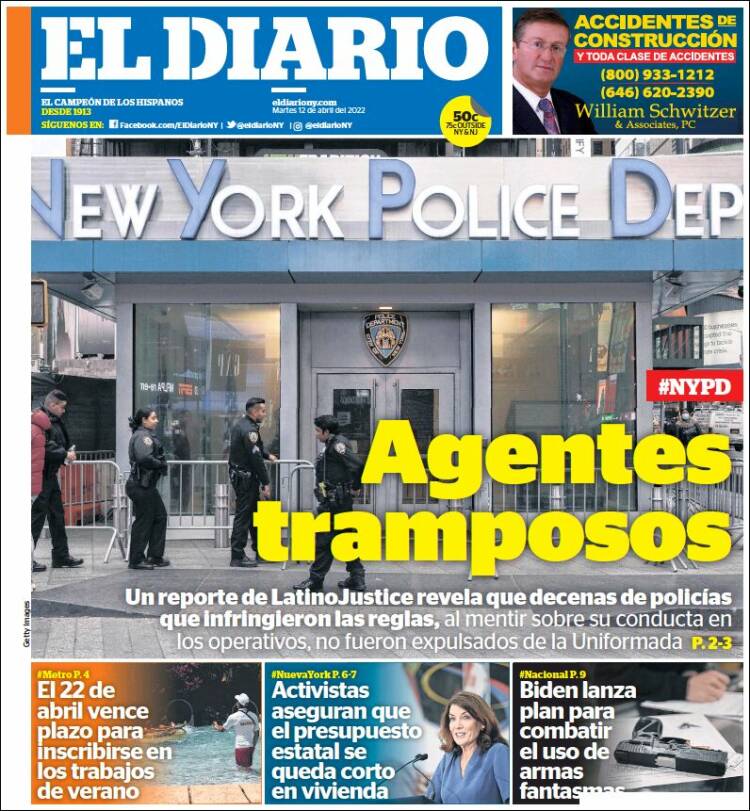 Portada de El Diario NY (USA)