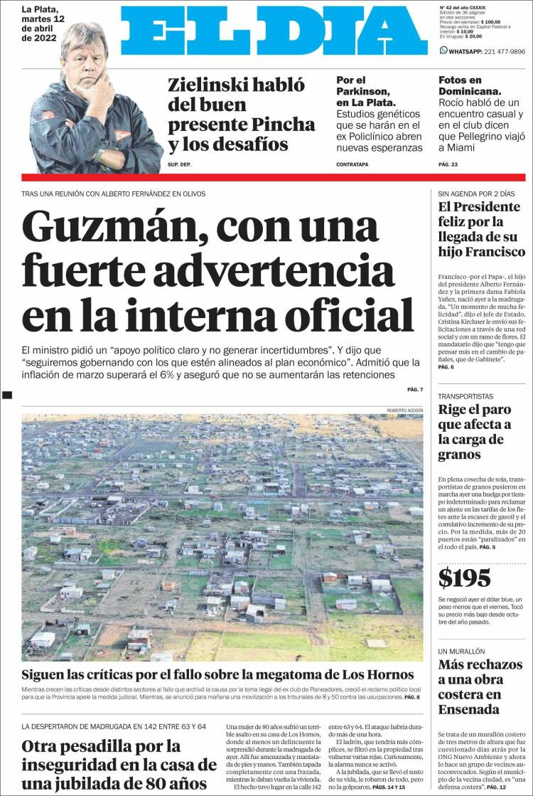 Portada de El Día de la Plata (Argentina)