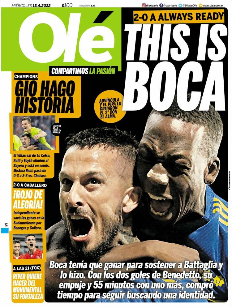 Portada de Olé (Argentina)