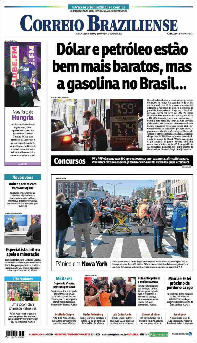 Portada de Correio Braziliense (Brasil)