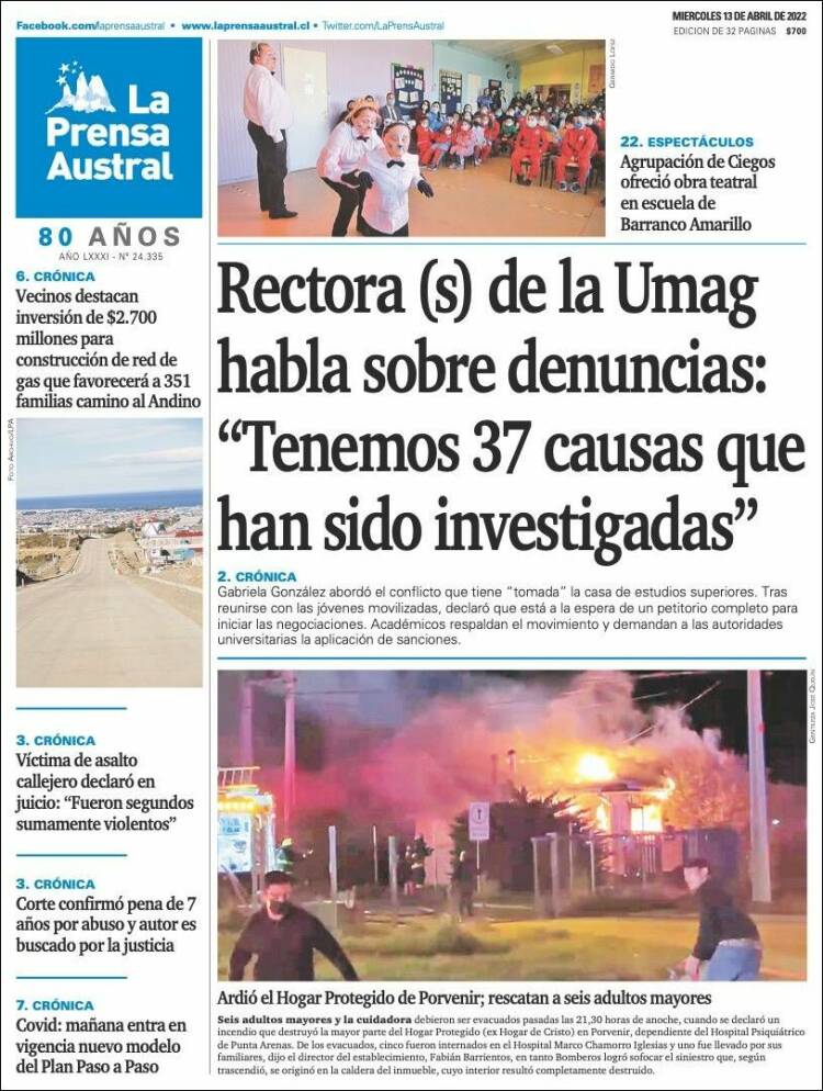 Portada de El Magallanes (Chile)