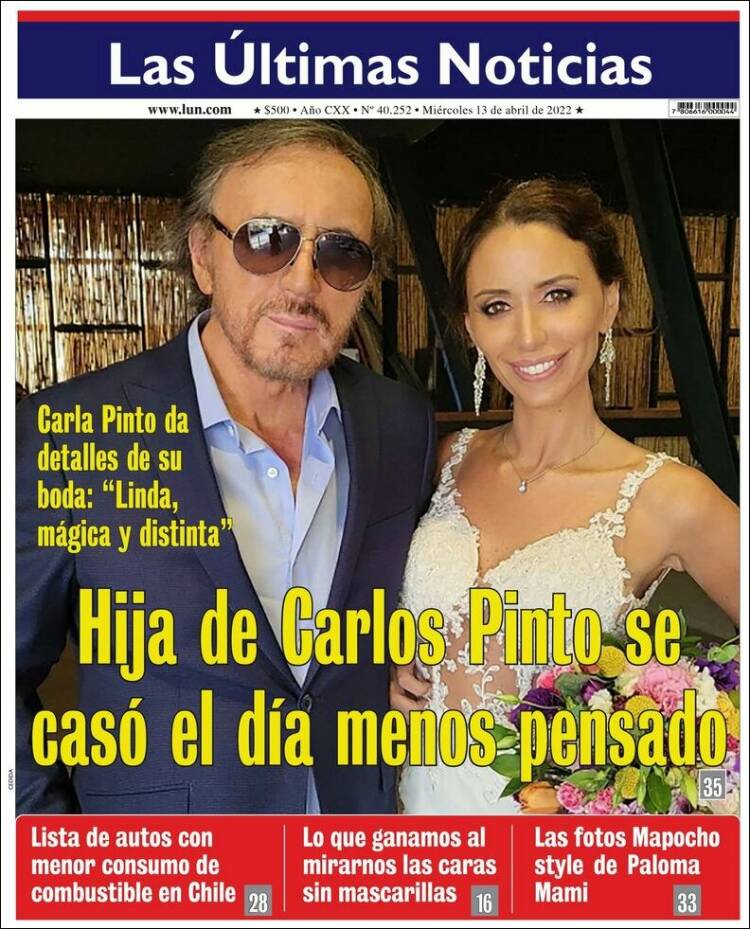 Portada de Las Últimas Noticias (Chile)