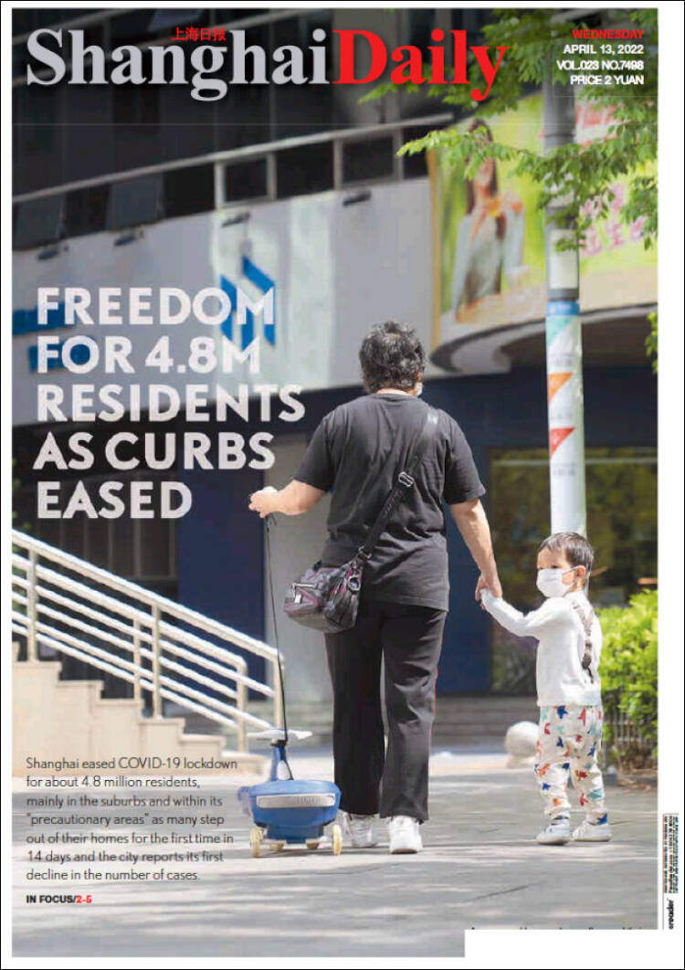 Portada de Shanghai Daily (China)