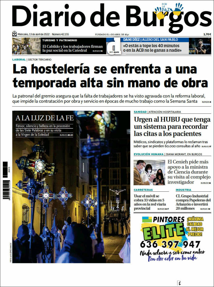 Portada de Diario de Burgos (España)