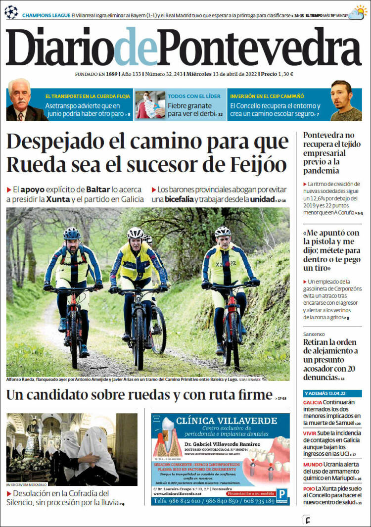 Portada de Diario de Pontevedra (España)