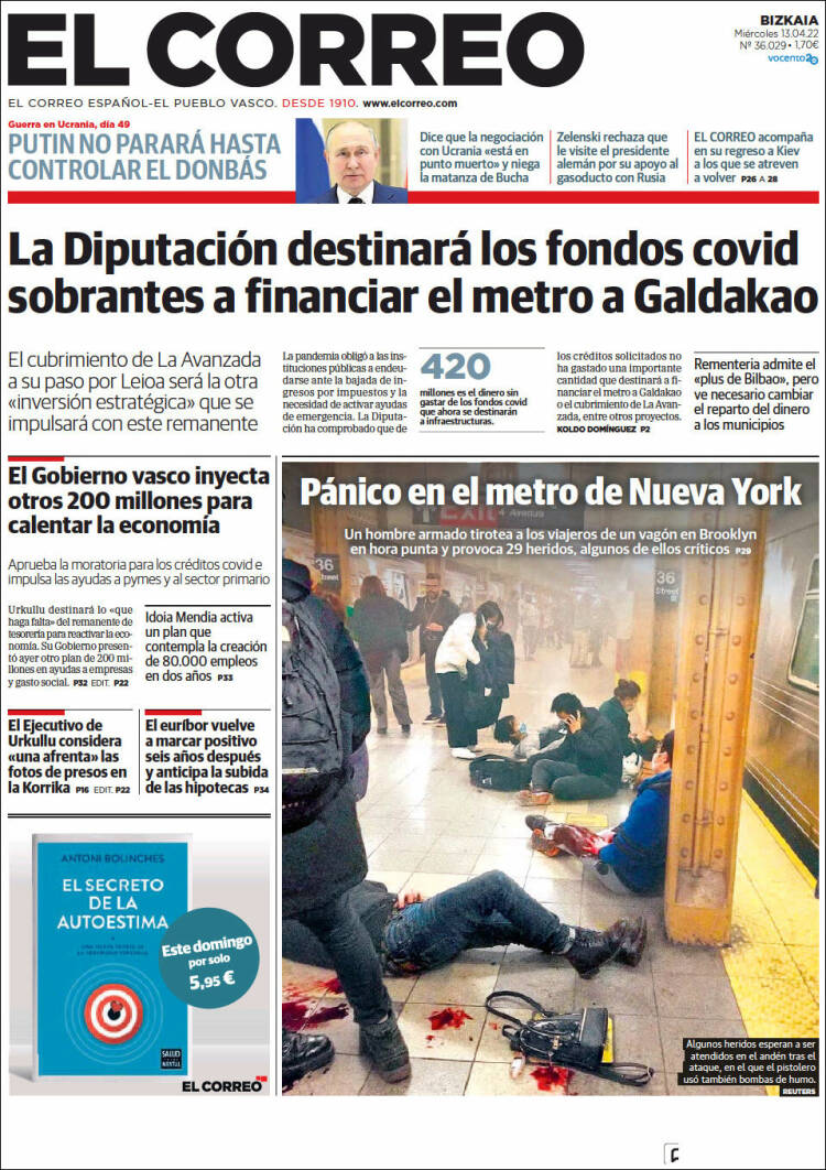 Portada de El Correo (España)