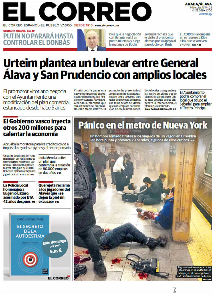 Portada de El Correo - Álava (España)