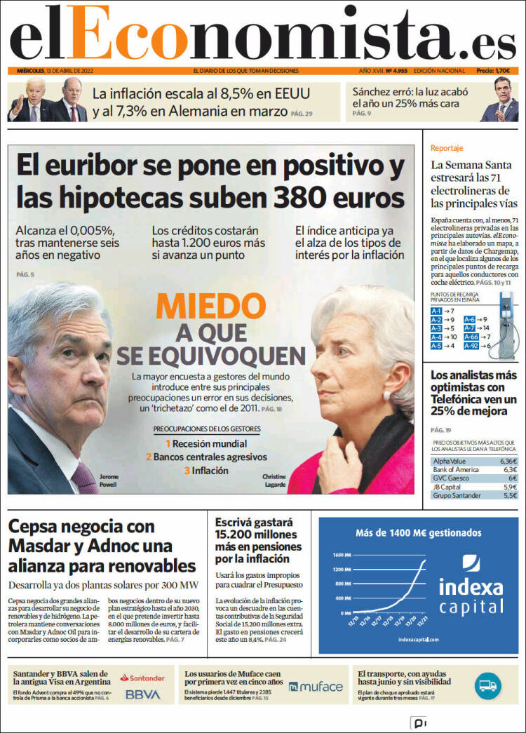 Portada de El Economista (Espa&ntilde;a)
