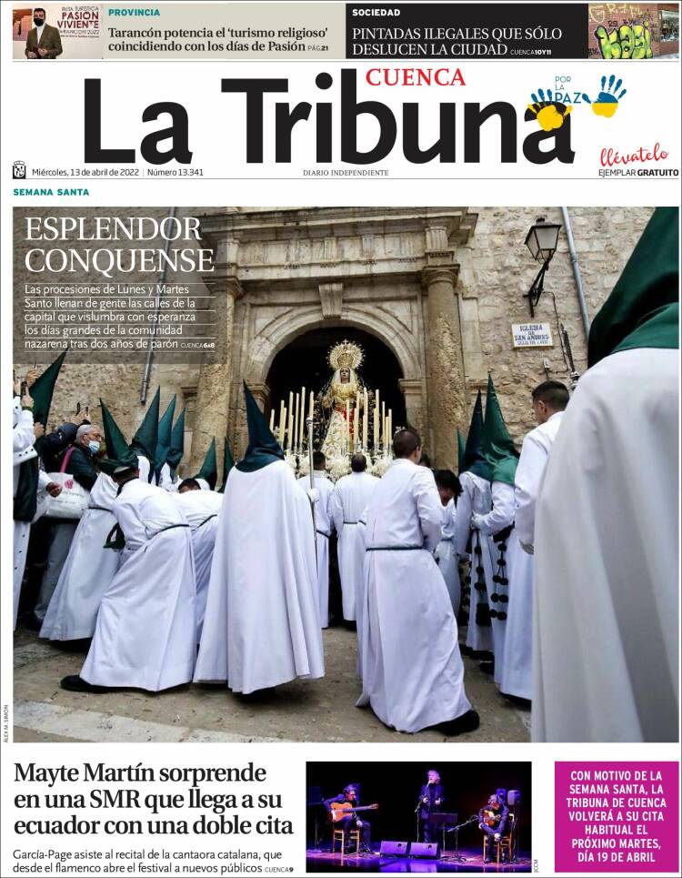 Portada de La Tribuna de Cuenca (España)