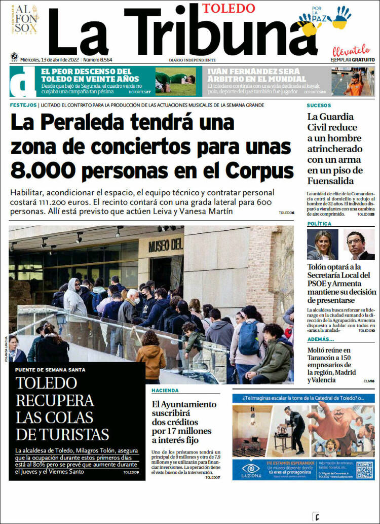 Portada de La Tribuna de Toledo (España)