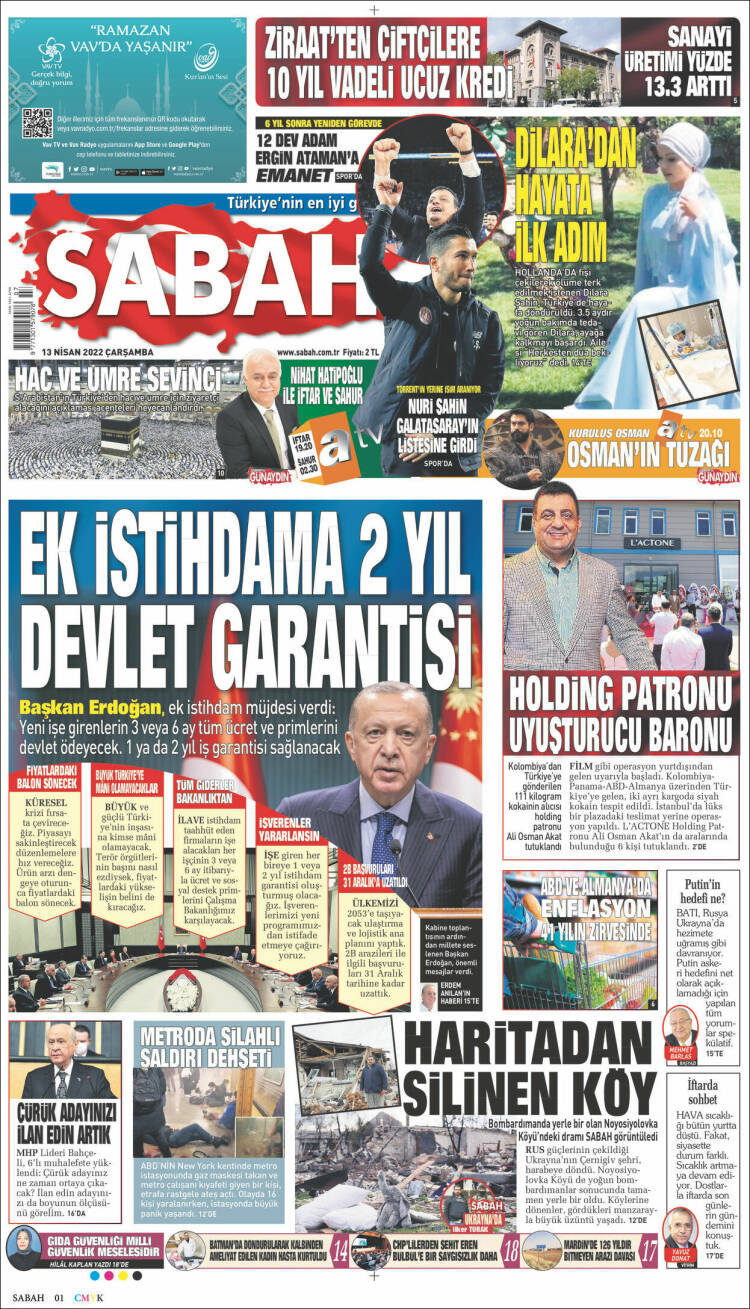 Portada de Sabah (Turquie)
