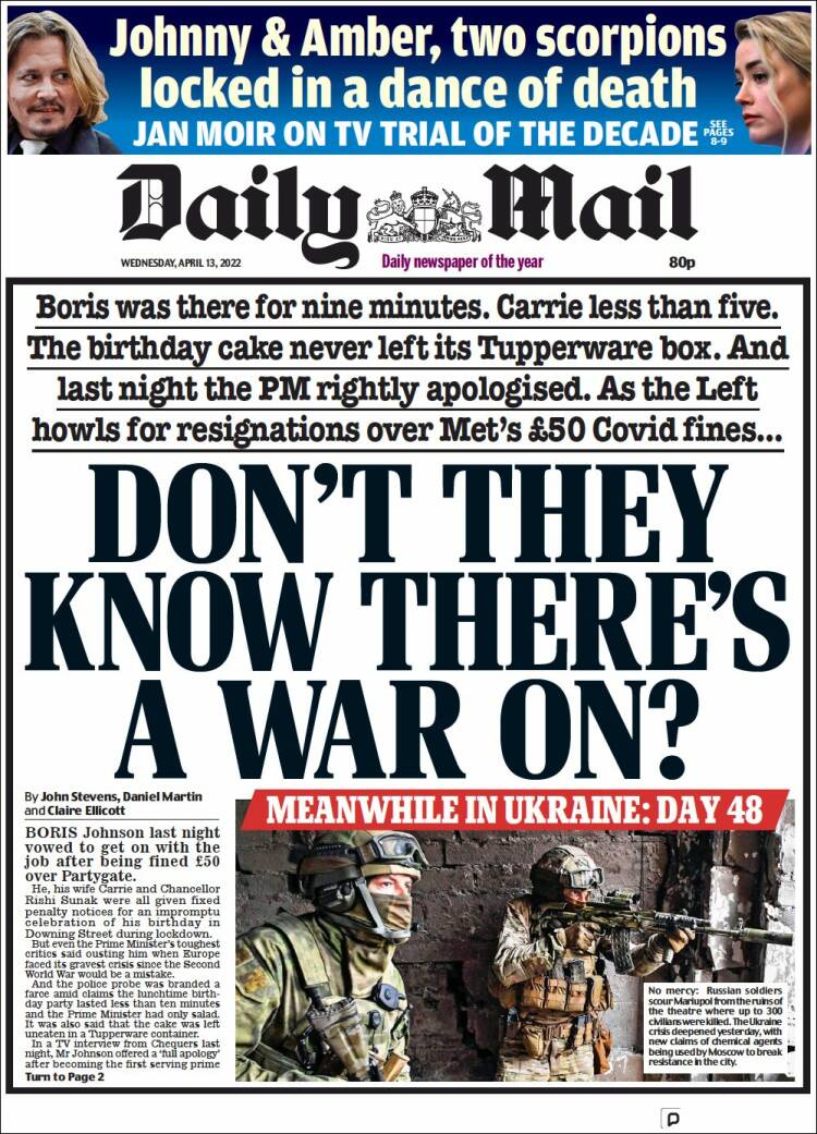Portada de Daily Mail (Royaume-Uni)