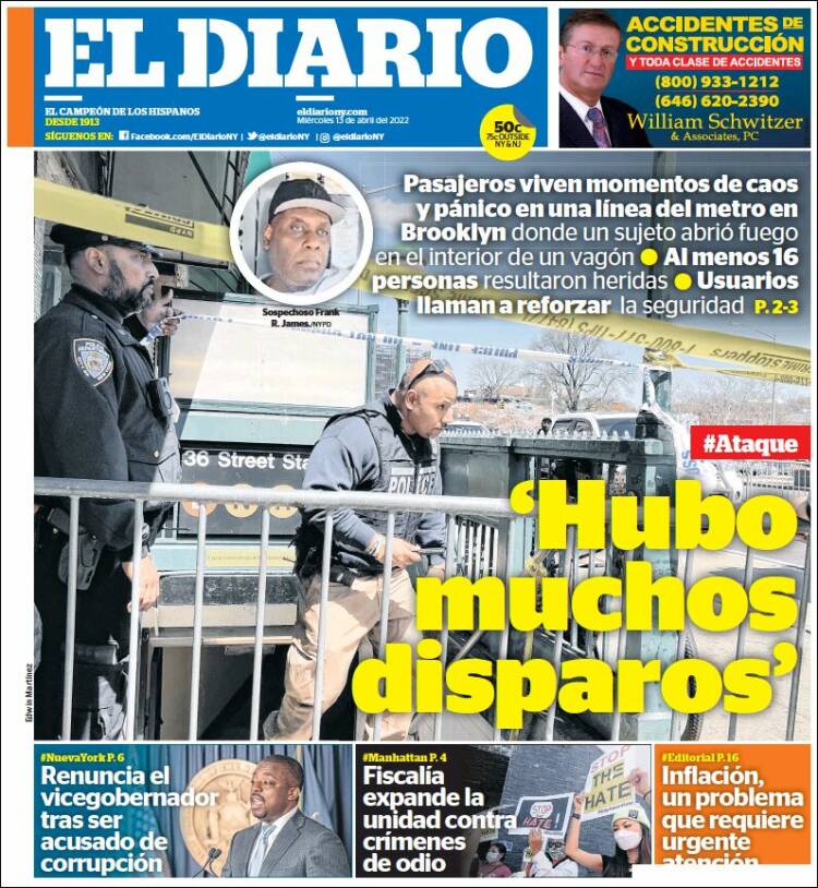 Portada de El Diario NY (USA)