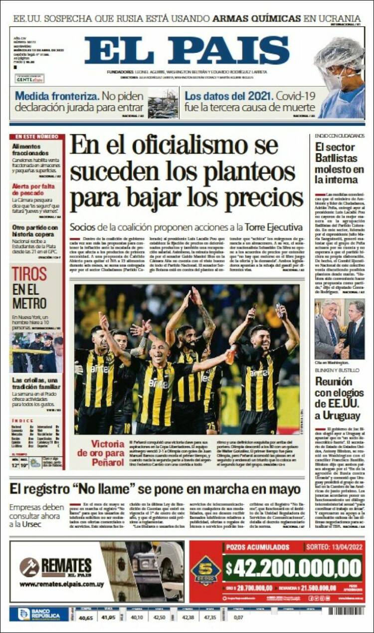 Portada de El País (Uruguay)