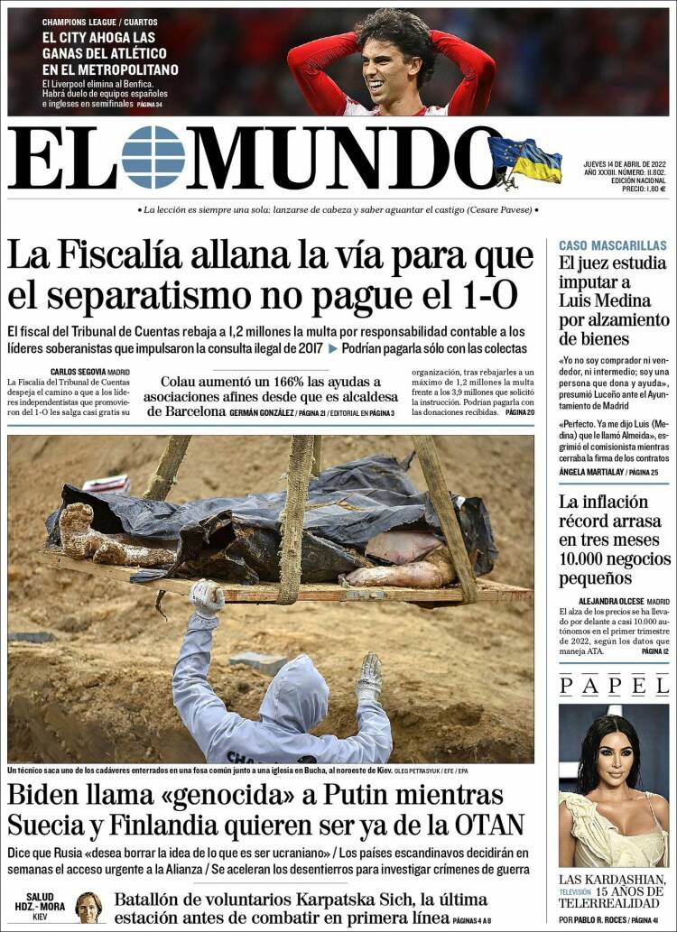 Portada de El Mundo (España)