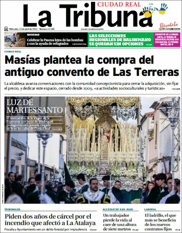 Portada de La Tribuna de Ciudad Real (España)