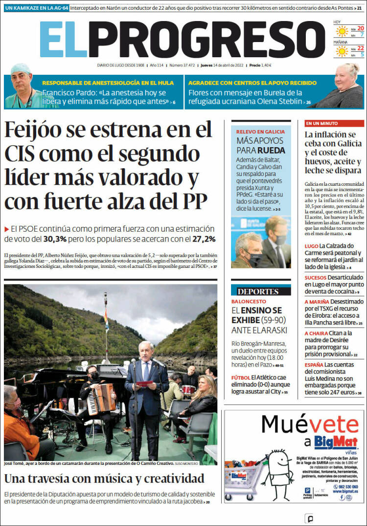 Portada de El Progreso (España)