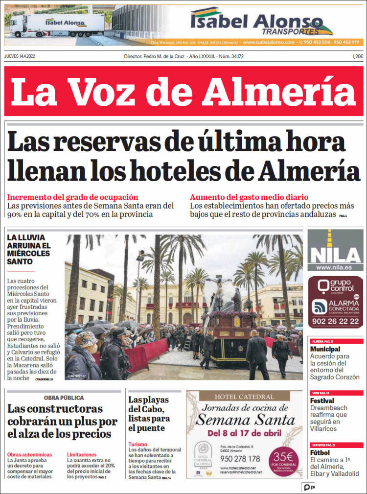 Portada de La Voz de Almería (España)