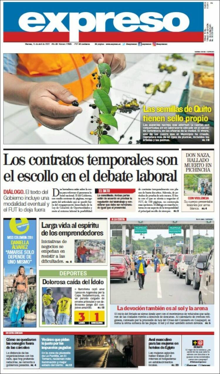 Portada de Expreso (Ecuador)